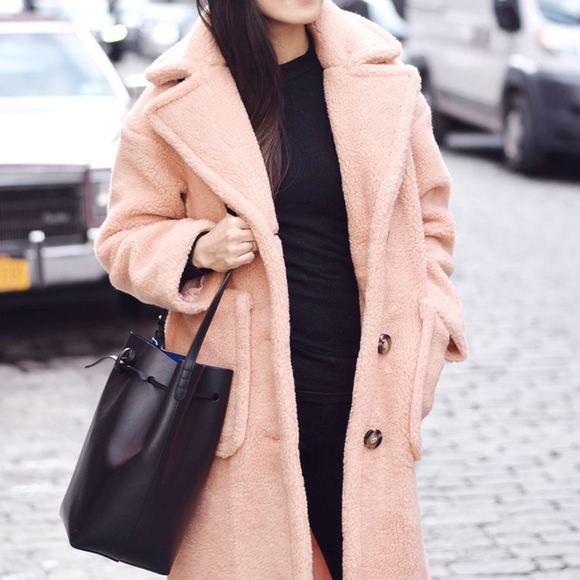 ASOS Jackets & Blazers - new pink faux fur sherpa ASOS Coat in Luxe Teddy